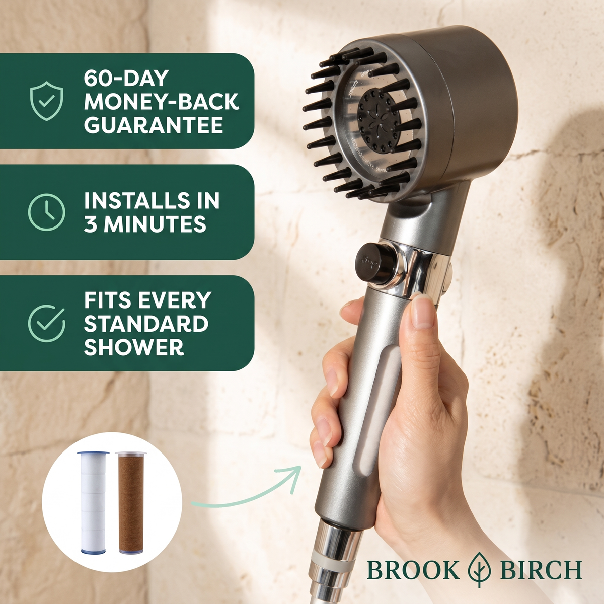 B&B FILTERED SHOWERHEAD™ KIT